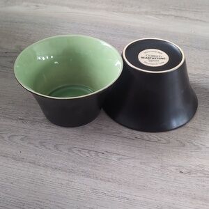 Corelle Hearthstone Black Exterior Green Interior Bowl - Set of 2